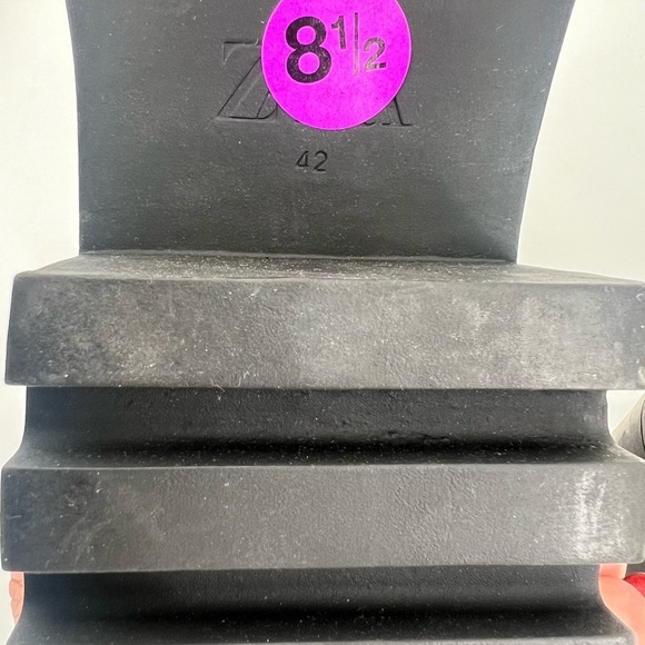 Zara Neoprene Fabric Chunky Platform Lug Sole Boots In Black - Picture 7 of 7